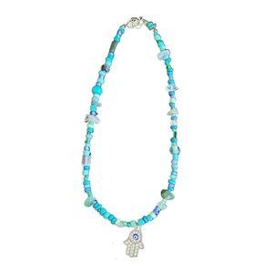 Beaded Evil Eye/Hand Necklace